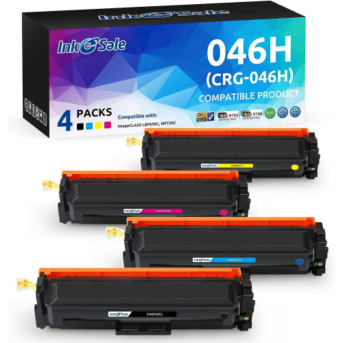 INK E-SALE Replacement Canon CRG-046H KCMY Toner Cartridges - 4 Packs